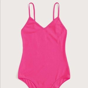 neon pink bodysuit